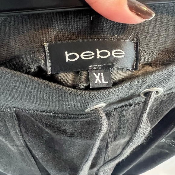 Bebe,  Velvet Joggers, Y2L 90’s sweatpants Low Rise Flare Bebe Gray  XL - Picture 13 of 17